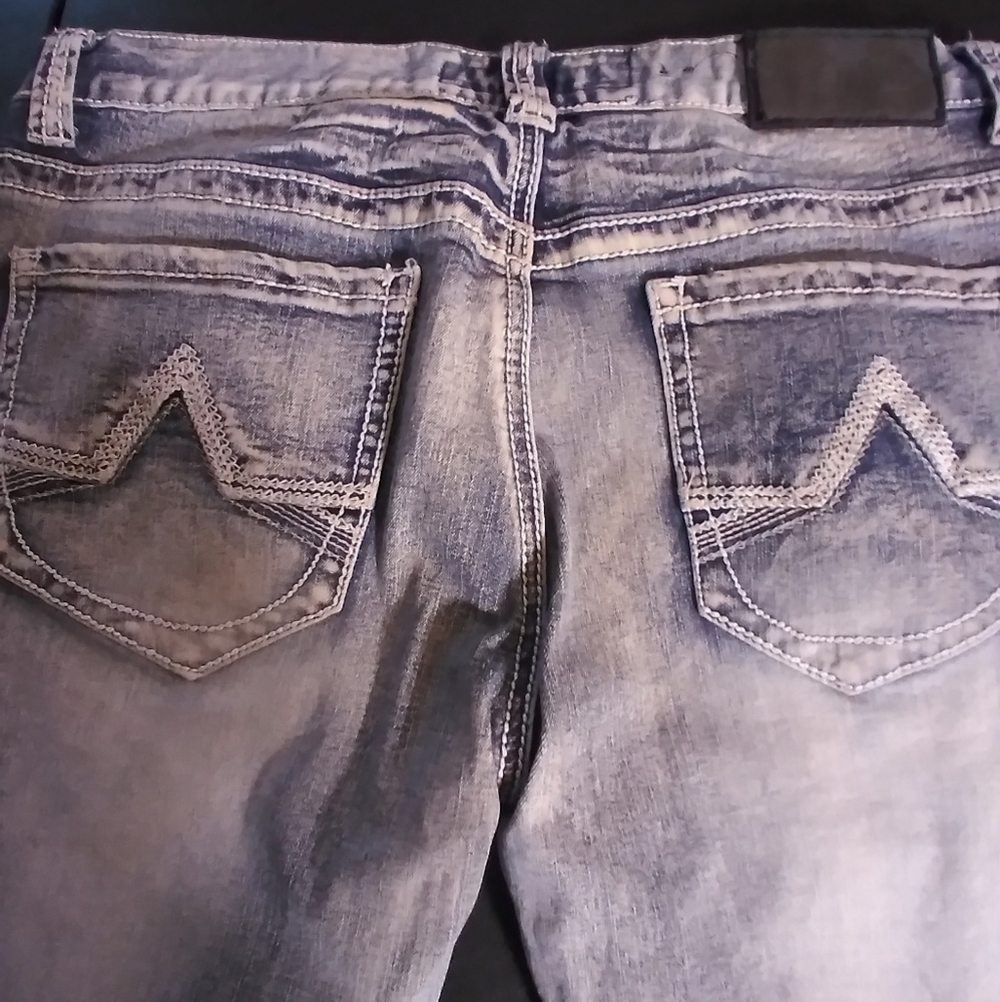 True Luck Men's Denim Blue Jeans Size 34/32 Medium Wash Workwear Casual